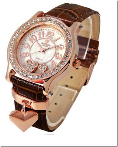 2015-01-02 01_15_46-Amazon.com_ Disney watch Mickey Heart Charm cowhide brown belt x pink gold color